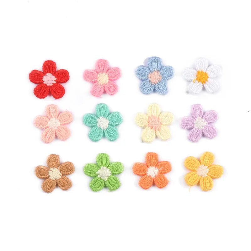 30pcs 16mm Mixed 12color Flower Patches For DIY Clothing Shoes Crafts Sewing Fabric Handmade Material Headwear Accessories c3781 Qme random mix 30pcs