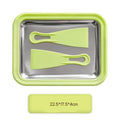 1PC Ice Cream Maker Stainless Steel Square Manual Ice Machine Instant Cold Plate With Dual Scrapers for Making Rolled Ice Cream Qme green