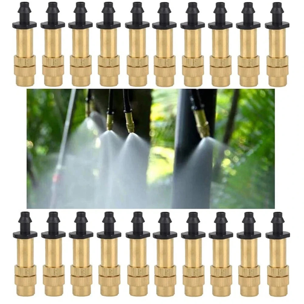 5pcs/10pcs Adjustable Copper Atomizing Nozzle Accessory Connector For Balcony, Garden, Potted Plants And Flower Watering Qme