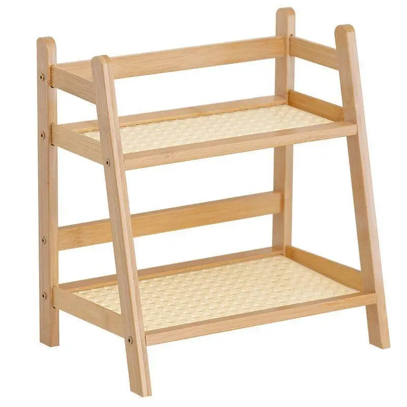 Desktop Removable Bamboo Office Balcony Storage Rack Space Saving Qme