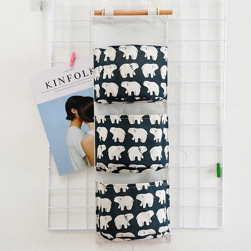 Wall Hanging Storage Home Three-pocket Bag Dormitory Qme A3