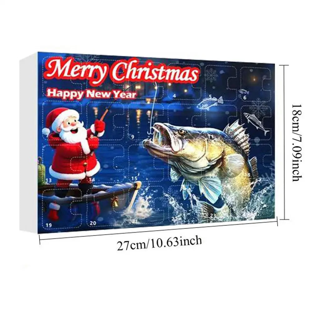 Advent Fishing Calendar 2025 24-Day Bait Holiday Fish Lure Countdown Qme as picture L China Mainland