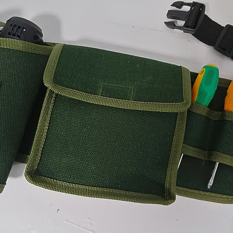 Thickened Wear-Resistant Large Capacity Canvas Drill Belt Electrician Decoration Multi-Functional Tool Waist Pack Qme