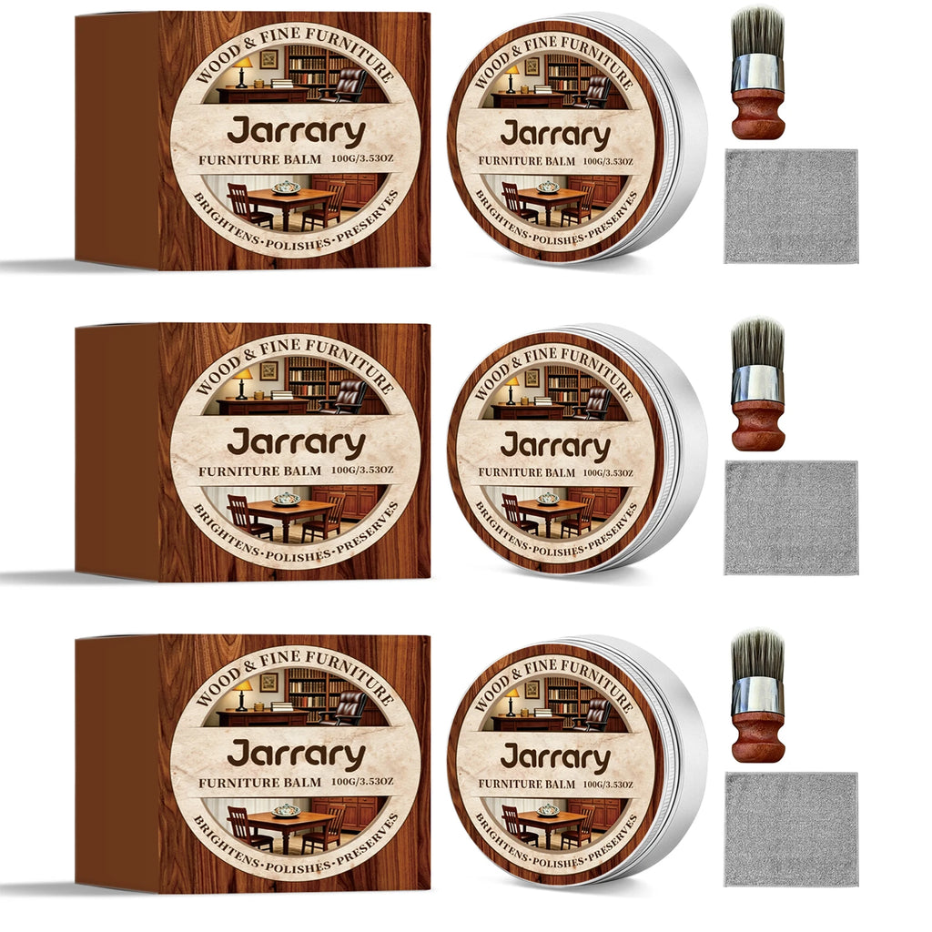 Wood Furniture Care Balm Cleaning Stain Repair Scratches Restore Shine Form a Protective Film Natural Furniture Beeswax Polisher Qme 3 x 100g Boxed