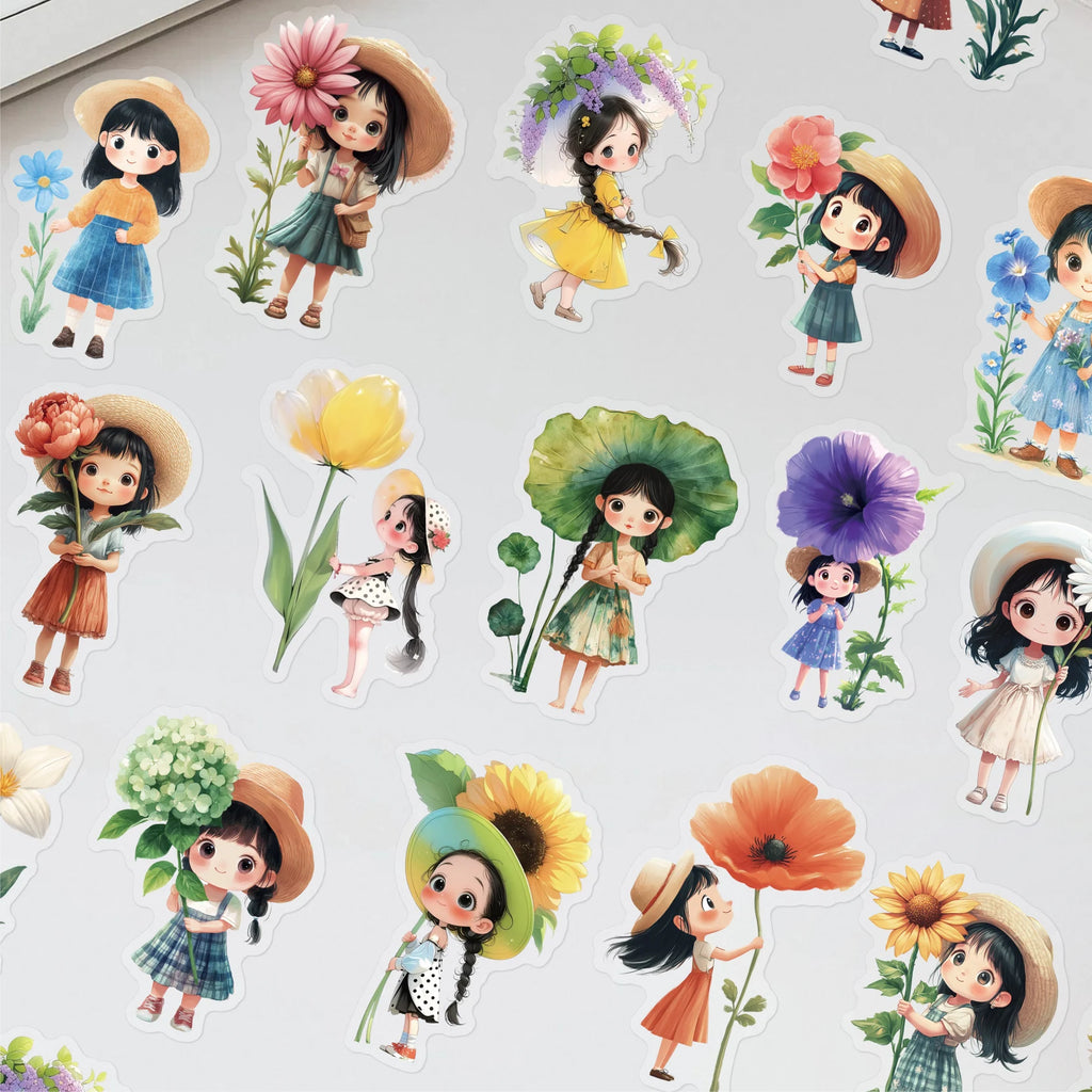 20 Sheets Cute Cartoon character Sticker Pack DIY Scrapbooking Collage Junk Journal Supplies Creative Stationery Stickers Qme