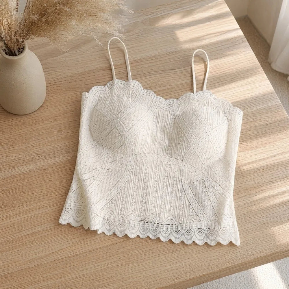 Spicy Girl Ice Silk Lace Camisole Slim Fit Sleeveless Corset Thin Qme