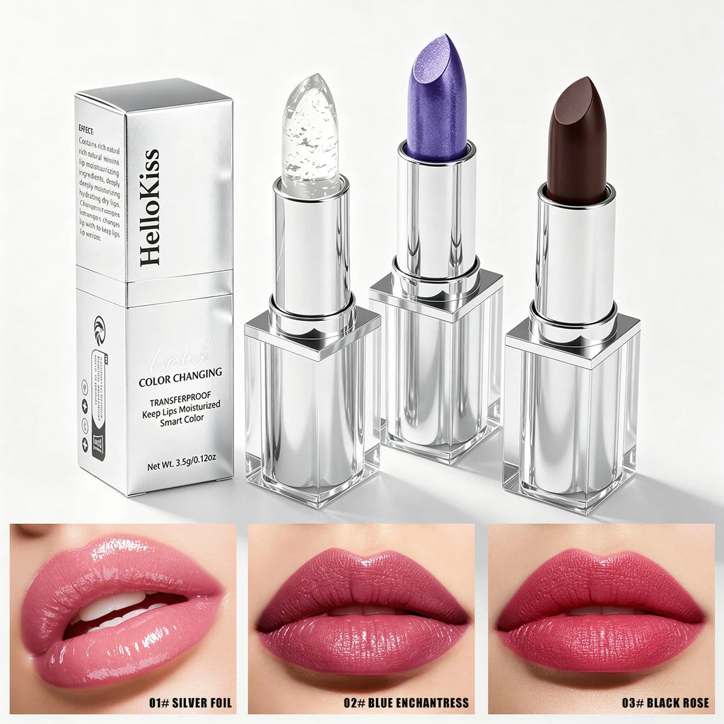 Temp Change Glitter Lipstick Pearlescent Lip Gloss Moisturizing Waterproof Long Lasting Non-stick Cup Lip Balm Women Lip Makeup Qme