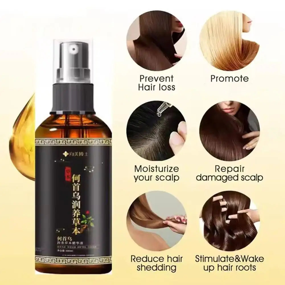 Hair Loss Solution Growth Serum Spray Men Women Polygonum Multiflori Qme