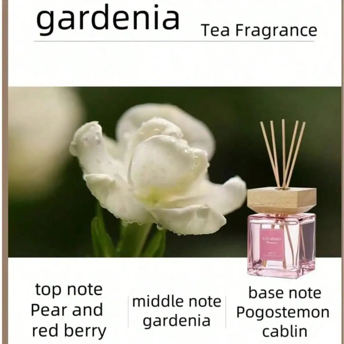 Hotel Grade Flameless Essential Oil Rattan Fragrance Stick Qme gardenia