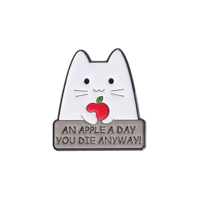 Cute Rainbow Cat Enamel Pins I HATE EVERYONE EQUALLY Funny Kitten Brooches Lapel Metal Badge Backpack Jewelry Pins Wholesale Qme style 5