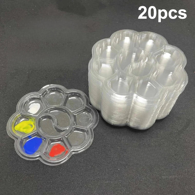 20 Disposable Transparent Palettes Wash-free Watercolor Paint Qme