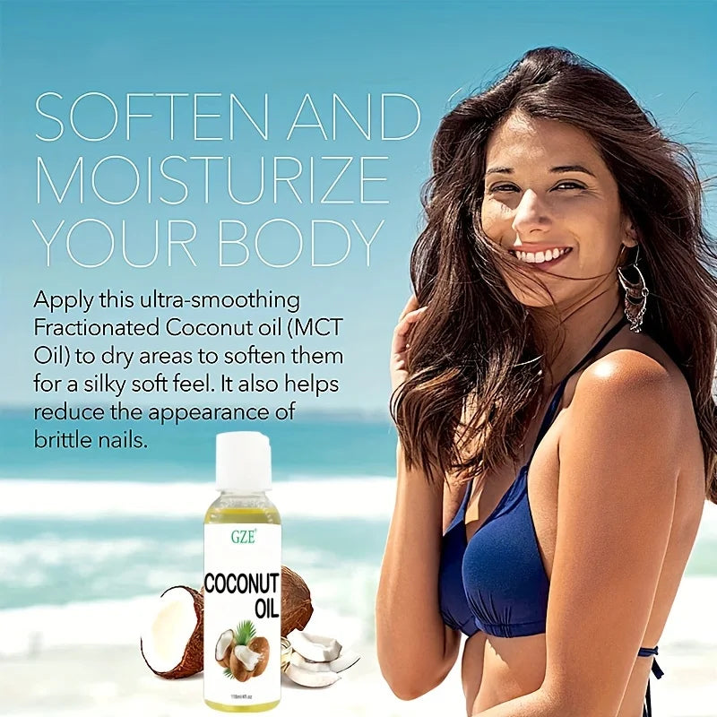 GZE Fractionated Coconut Oil - Relaxing Massage Oil, Liquid Carrier Oil for Diluting Essential Oils - Skin,Moisturizer Softener Qme