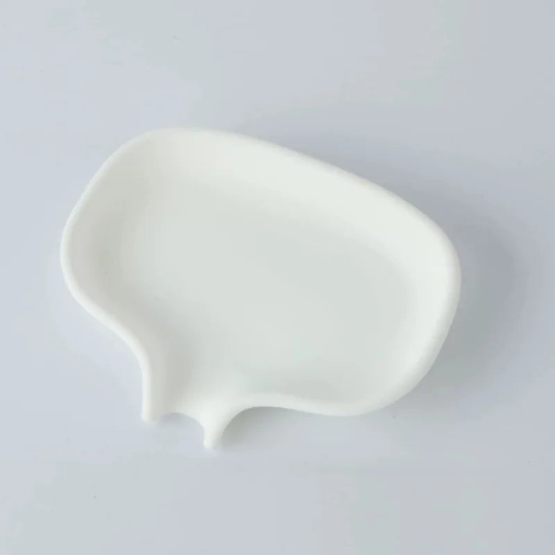 1pc Flat-bottom Soap Box, Drainage Soap Tray, Bathroom Soap Holder, Soap Storage Rack, Bathroom Accessories Qme White