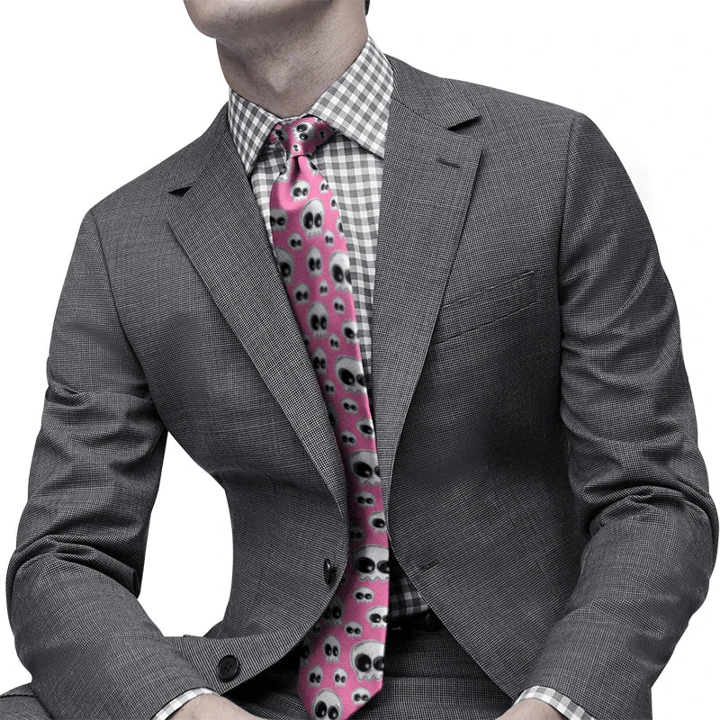 Funny Skeleton 3D Printed Tie Fashion Casual Business Office Unisex Qme