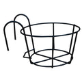 Round Metal Hanging Flower Pot Holder European Style Balcony Railing Planter Rack Indoor Outdoor Iron Plant Stand Qme black