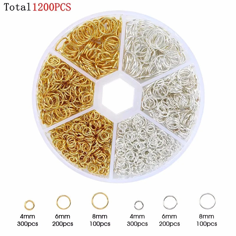 Alloy Accessories Jewelry Findings Set Earring Making Kit Lobster Clasp Open Jump Rings Repair Tools DIY Jewelry Making Supplies Qme 6
