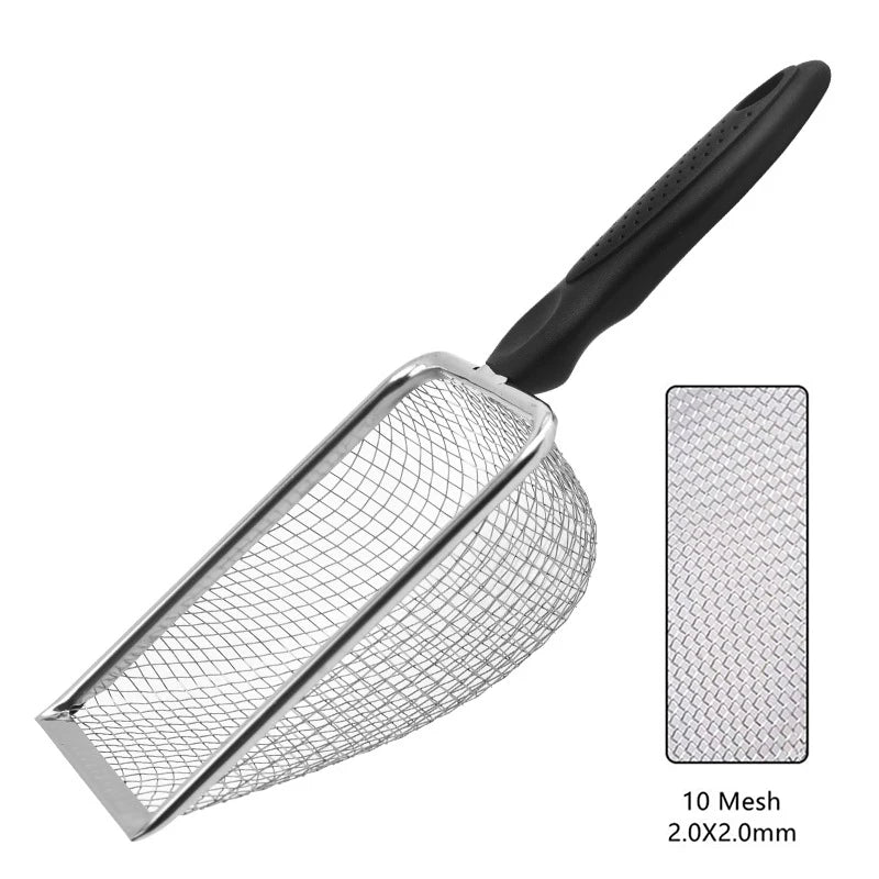 ^Pet Cleaning Tools Stainless Steel Feces Shovel Net Cat Litter Shovel Reptiles Lizard Sand Shovel Mesh Screen Fecal Spoon Qme 2.0X2.0mm