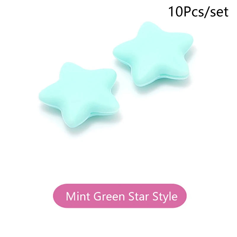 5 Pairs Anti Slip Ear Hook Silicone Star Moon Eyeglass Eyewear Qme Star Green
