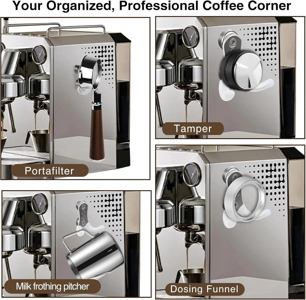 Wall Mount Portafilter Holder Metal Espresso Accessories Organizer Qme
