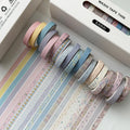 20Rolls/Set Vintage Cute Forest Plant Fruit Washi Tape Set Adhesive Tape Handbook DIY Material Tape Stickers Supplies Qme Kawai