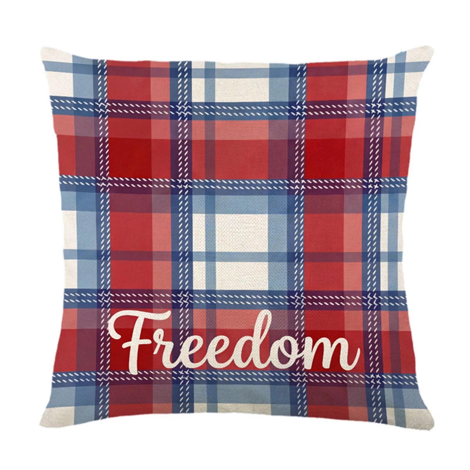 American 250th Anniversary Independence Day Theme Star Striped Pillow Case Sofa Cushion Holiday Party Decorative Cover Qme C One Size