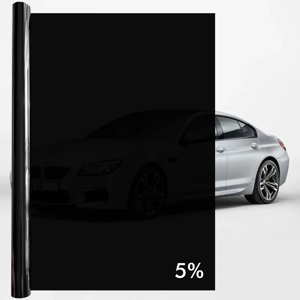 75cmx3m Car Window Privacy Film Anti Look Dark Glass Tint Vinyl Glare Foil Sticker Summer Solar UV Film Protective Accessories Qme 5Percent VLT 75x300cm