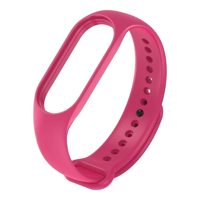 Watch Strap For Xiaomi Mi Band 7 6 5 4 3 Wristband Silicone Bracelet Wrist Straps MiBand 3/4 band5 band6 Smartwatch Accessories Qme Rose red Mi band 5 6 7