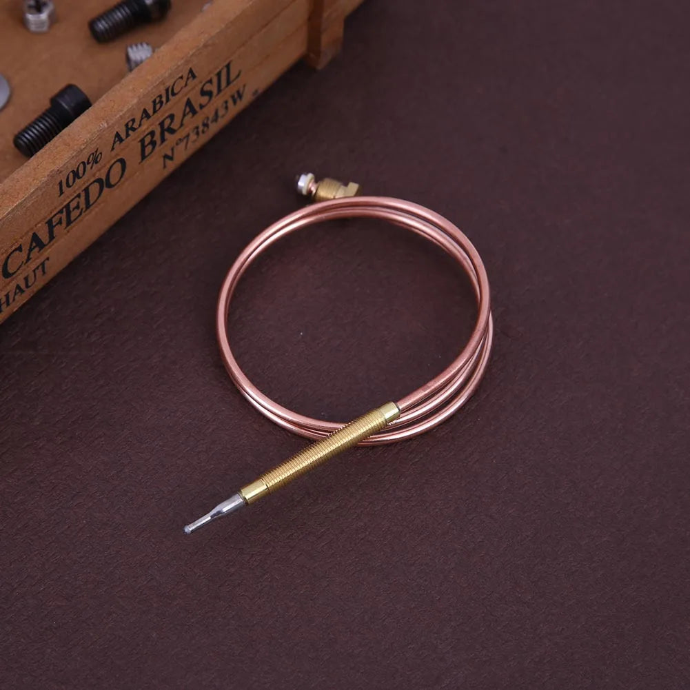1/2PCS Universal Gas Thermocouple Valve 60/120cm Fireplace Replace Thermocouple for Hot Water Boiler Tea Urn with 5 Fixed Parts Qme