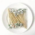 Soccer Bamboo Food Fruit Picks Disposable Eco-friendly Skewers Cute Qme A
