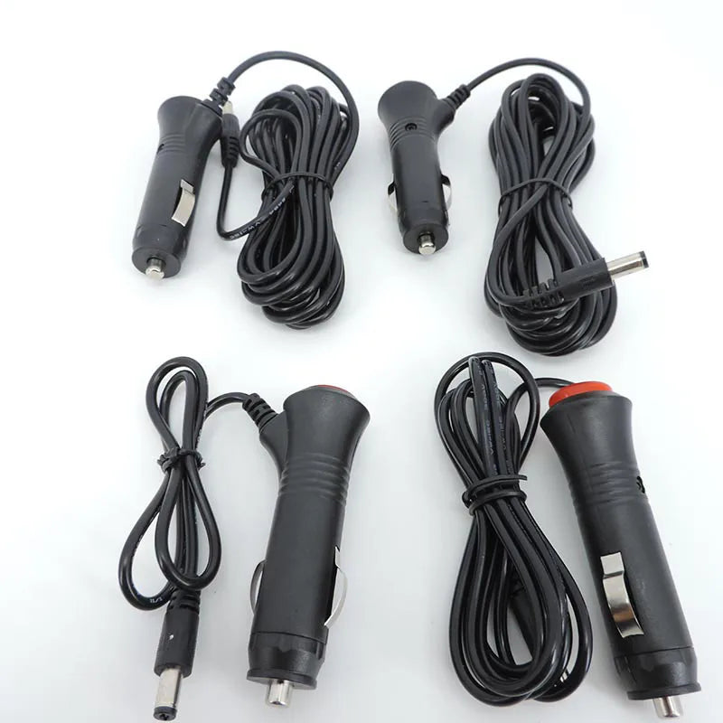 4pcs DC 12V 24V Car Adapter Charger Lighter Power supply extension cable Plug Cord Switch For Car Monitor Camera 3.5mm Qme