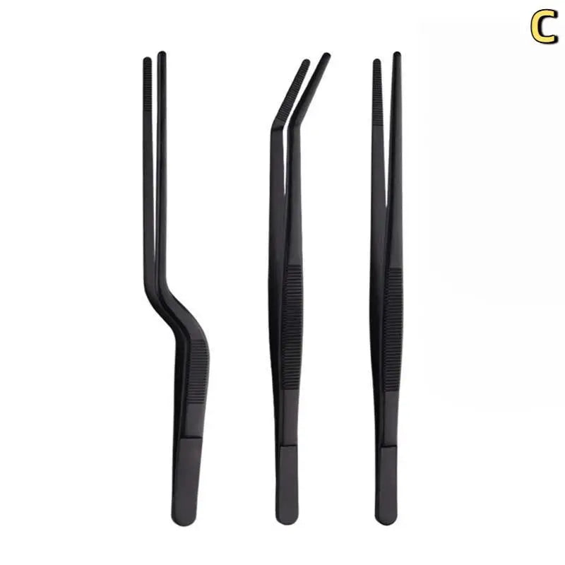 3 5 Kitchen Tongs Stainless Steel Culinary Plating Tweezers BBQ Food Qme C