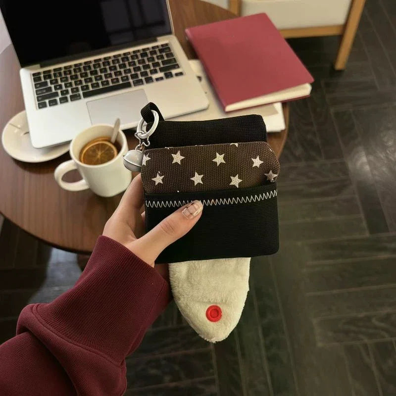 Cute Rice Ball Card Holder Coin Purse Money Integrated Canvas Qme Default Title