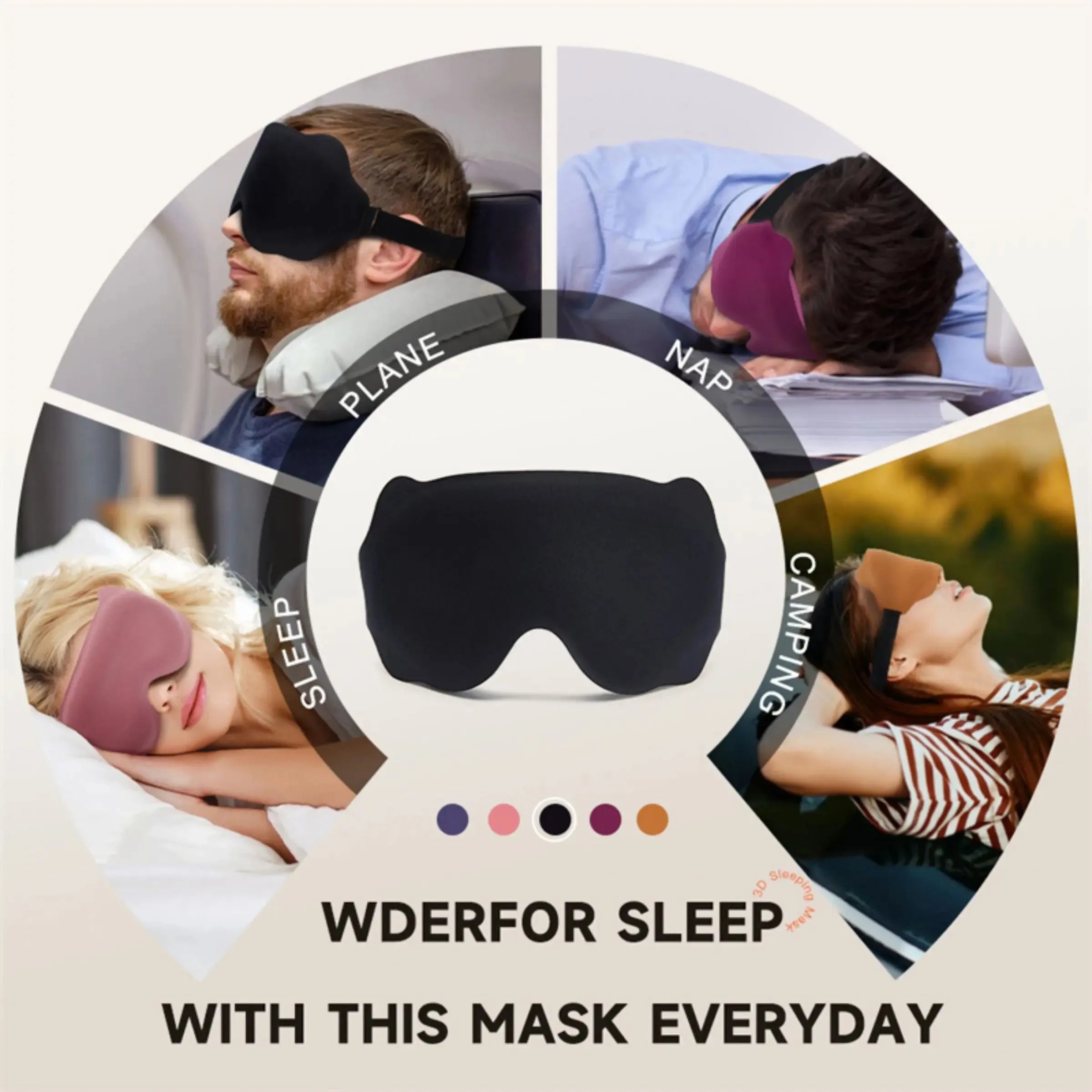3D Sleeping Mask Block Out Light Sleep Eyes Soft Aid Eye Travel Qme