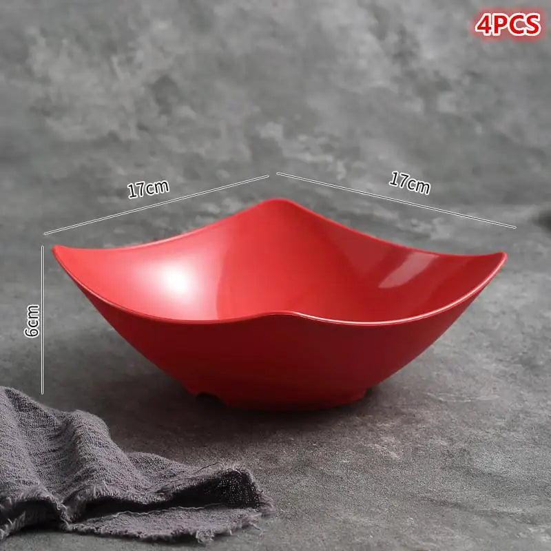 Plastic Salad Mixing Bowls Premium Multipurpose Fruit Vegetable Qme Red