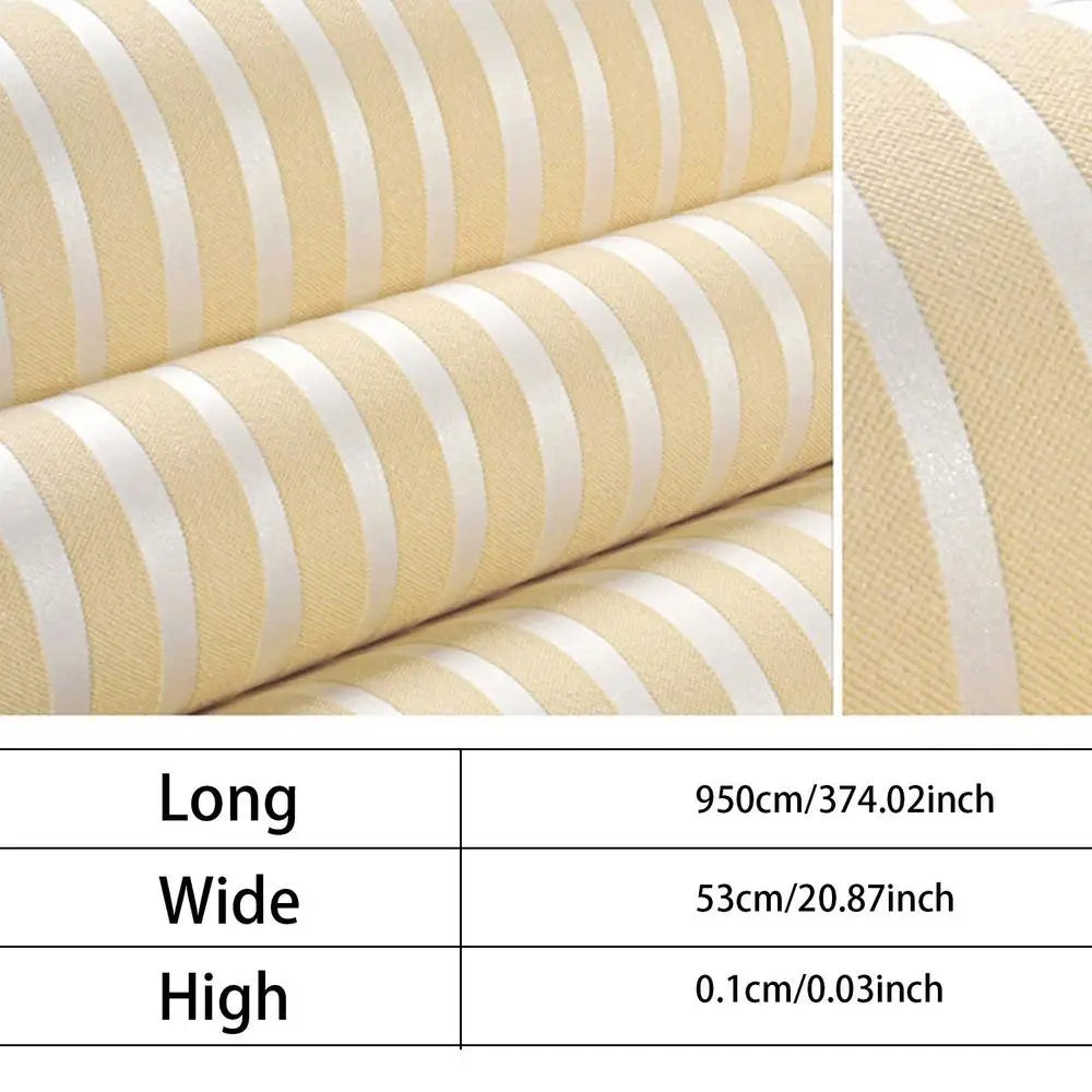 Striped Wallpaper Decorative Wall Film Modern Minimalist Non-woven Waterproof Wallpaper for Shelves Cabinet Furniture Bedroom Qme Yellow China Mainland