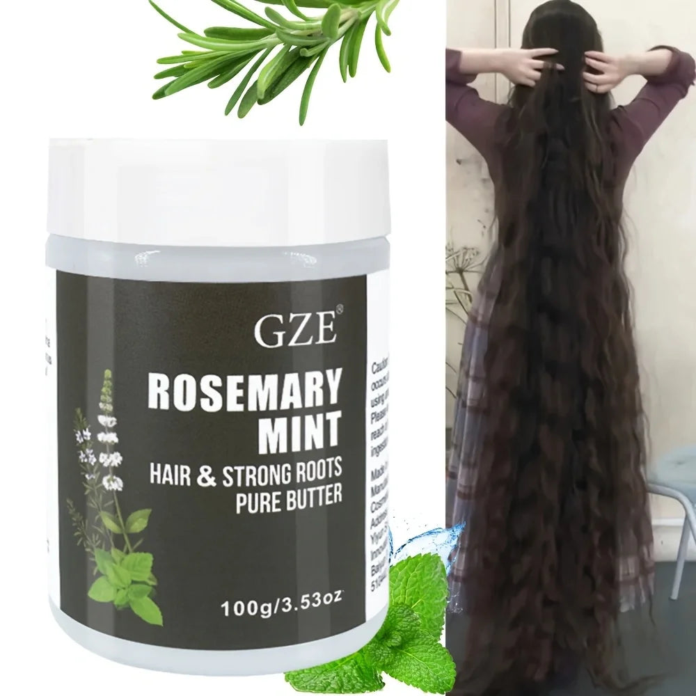 GZE Rosemary Mint Hair & Strong Roots Butter - Natural Hair Growth & Damage Repair Treatment for Stronger, Healthier Hair Qme Damage Repaired