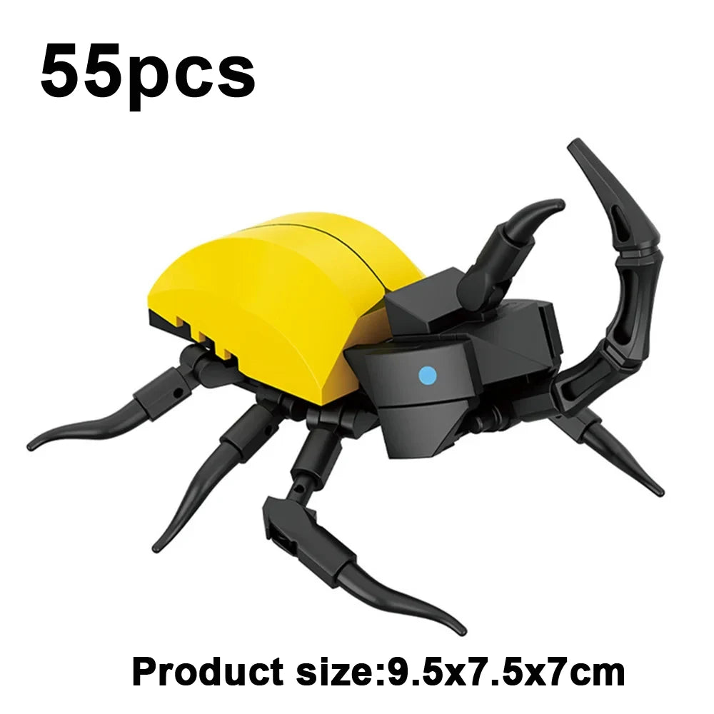 Creative Building Blocks Insect Model Bee Dragonfly Ant Mantis Children's Assembled Toys Interesting Animal Ornaments Gifts Kids Qme Unicorn Beetle Opp bag