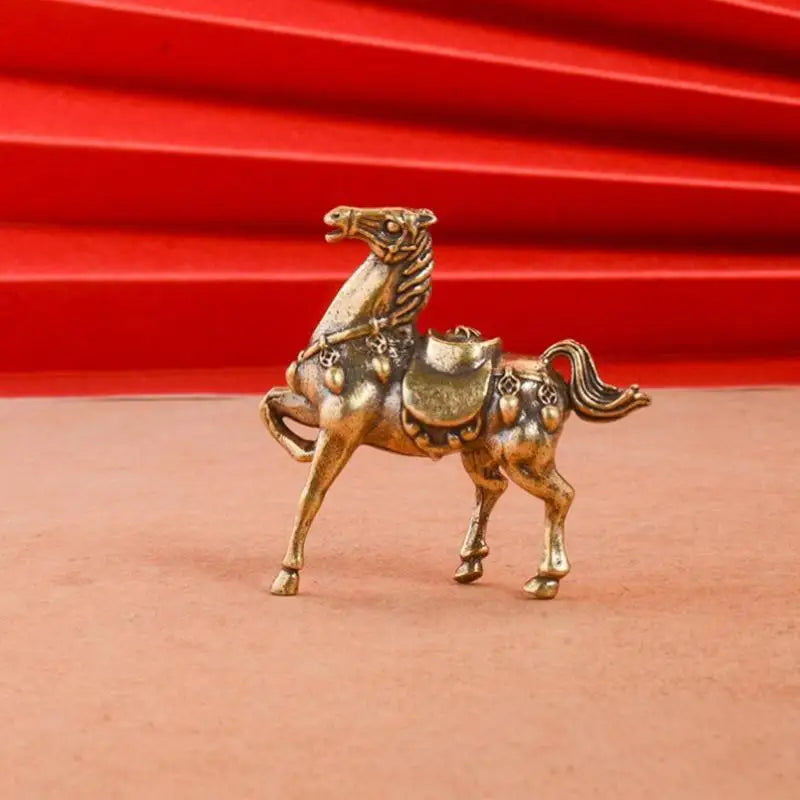 Brass War Horse Small Ornament Home Desktop Decoration Retro Pure Qme