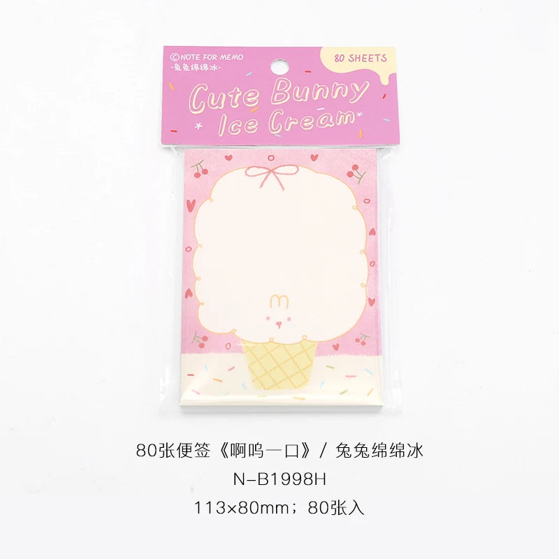 80 Sheets Daily Do It Check List Memo Pad Scrapbooking INS Cartoon Message Paper Kawaii Cute Sticky Notes School Supplies Qme B