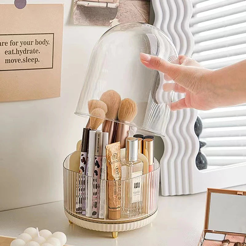 Cosmetics Storage Bucket Grid Lid Transparent Simple Light Makeup Qme