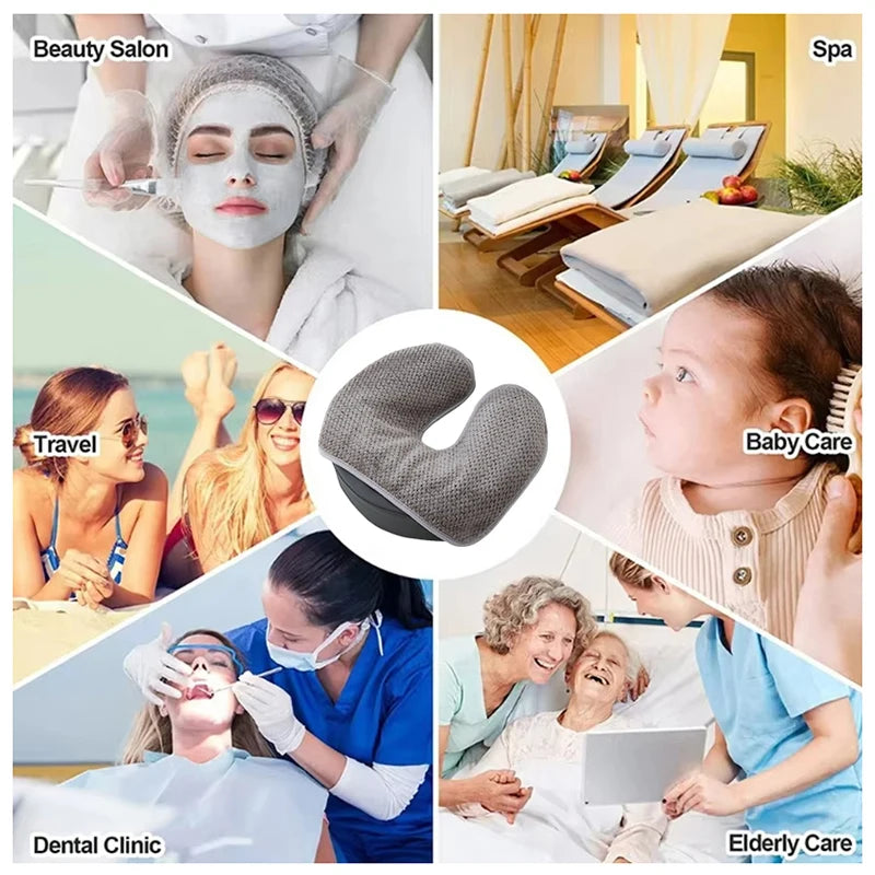 Coral Fleece Head Pad Towels U-shaped Facial Pillow Covers Thickened Qme