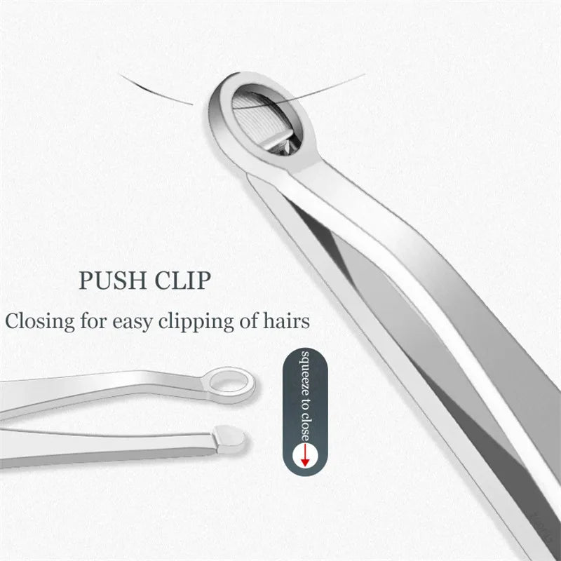 Stainless Steel Nose Hair Trimming Tweezers Round Tip Nose Hair Removal Trimming Tweezer Nose Trimmer Eyebrow Nose Hair Tweezers Qme