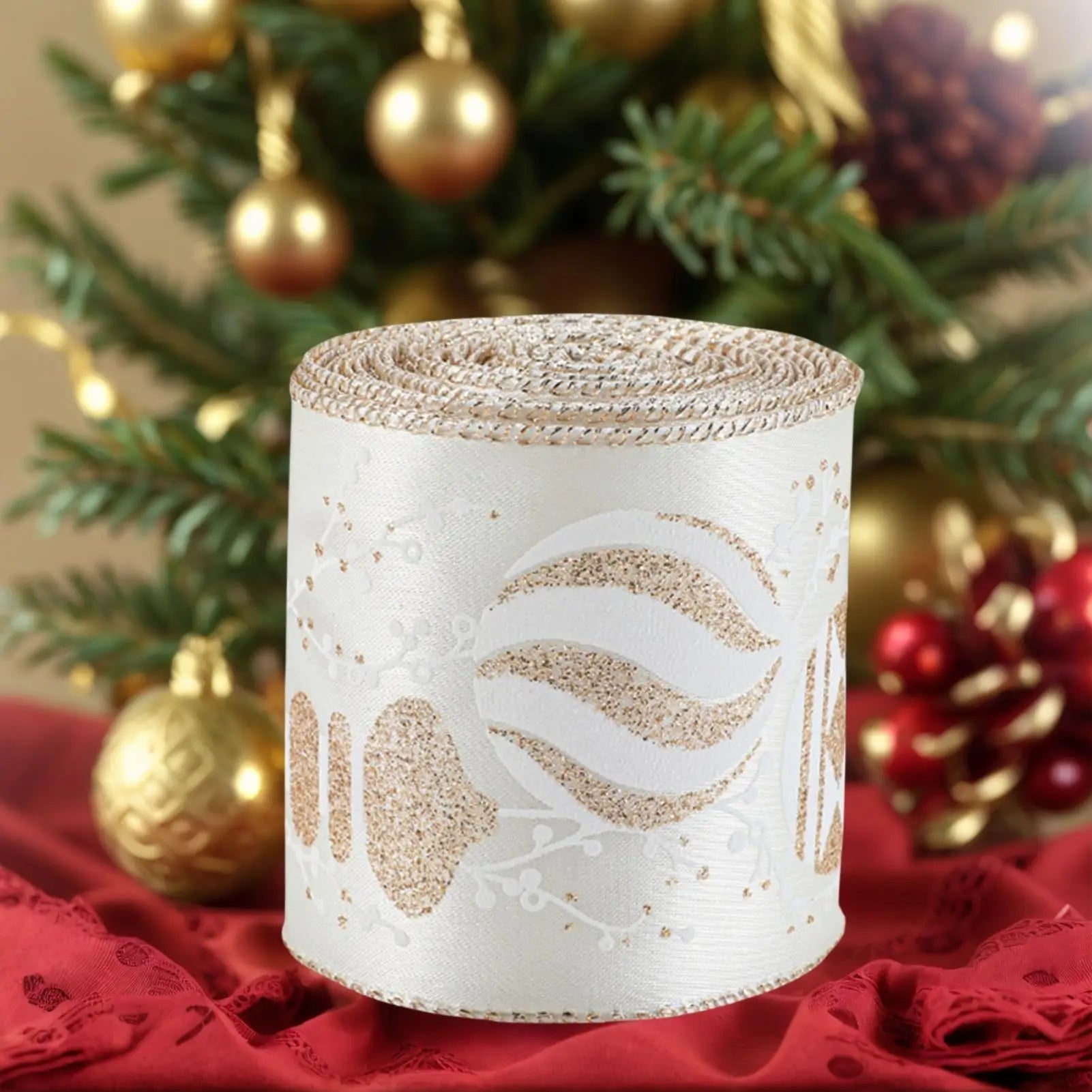 Christmas Ribbon Crafts 6 5 Ft Strap Decoration Champagne Craft Qme