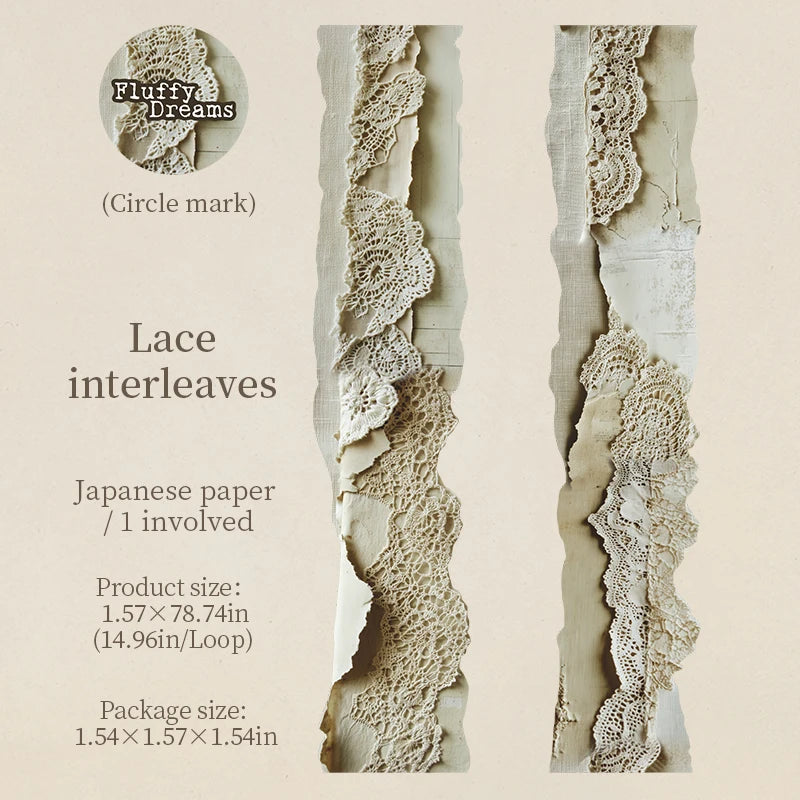 1 Roll Vintage Lace Theme Tape for Background Decoration Scrapbook DIY Collage Phone Case Notebook Decoration Qme 2