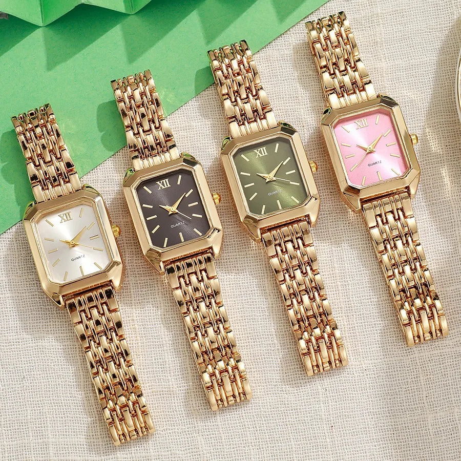 2pcs/set Luxury Women's Quartz Watch with LOVE Bracelet Watch Set Fashion Alloy Band Business Ladies Watches Female Clock Gifts Qme