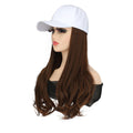 Baseball Cap With Hair Extensions Long Curly Hairstyle Adjustable Removable Black Wig Hat 17.7inch For Woman Girl Qme F