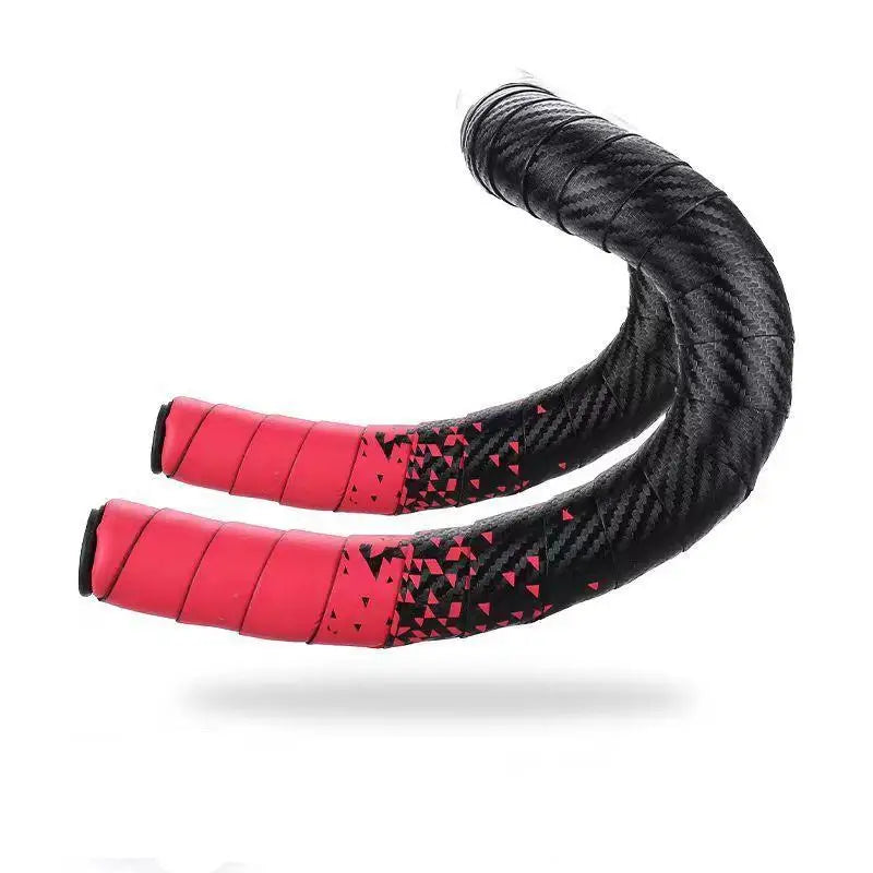 1Pair Anti-vibration Bike Handlebar Tape Non-slip PU EVA Bicycle Qme Red