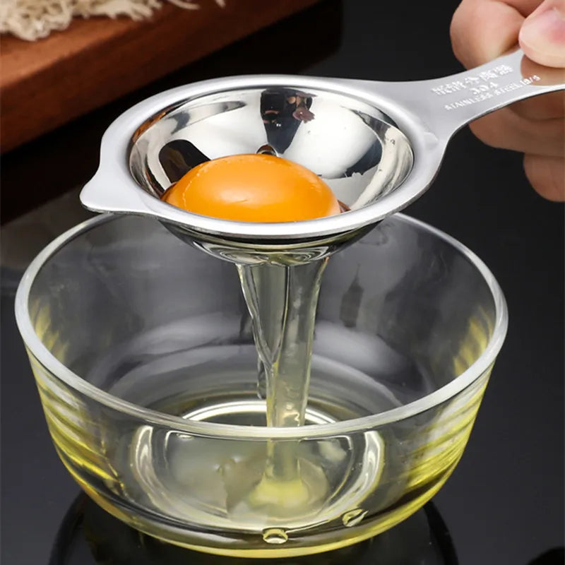 Stainless Steel Egg White Yolk Separator Tool Baking Accessories Kitchen Tool Egg Divider Baking Cooking Hand Egg Gadget Qme