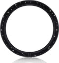 Universal Steering Wheel Cover with Black Crystal Rhinestones Car Breathable Anti-Slip Wheel Protector Fit 14.2-15 inch Qme black