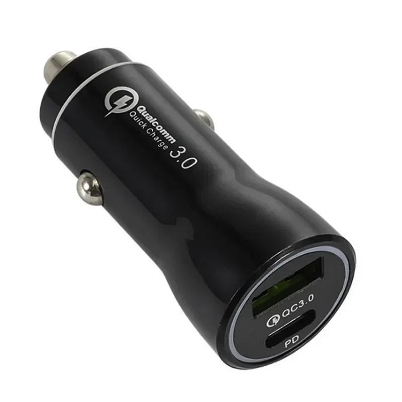 Fast USB Car Charger for Mobile Phone, iPhone 8/11/12, iPad, 20W Mini PD+QC3.0 Quick Charge Qme